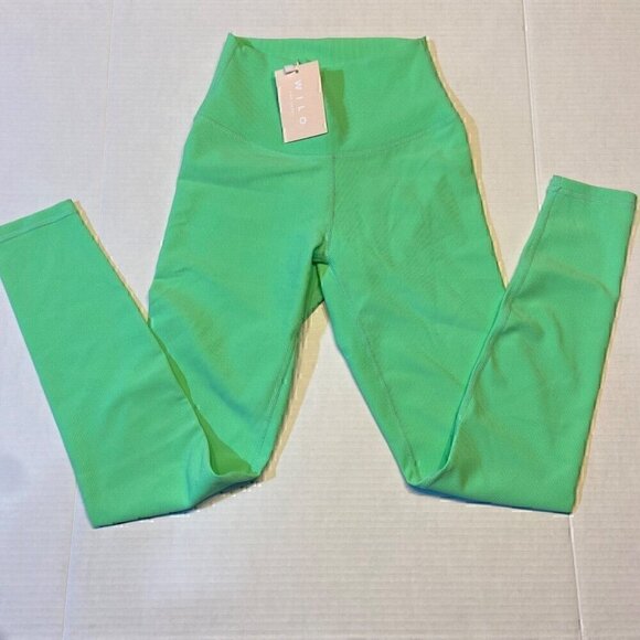 Wilo The Label Womens 7/8 Leggings XSMALL Rib Apple Athleisure Workout Athletic - Picture 1 of 6